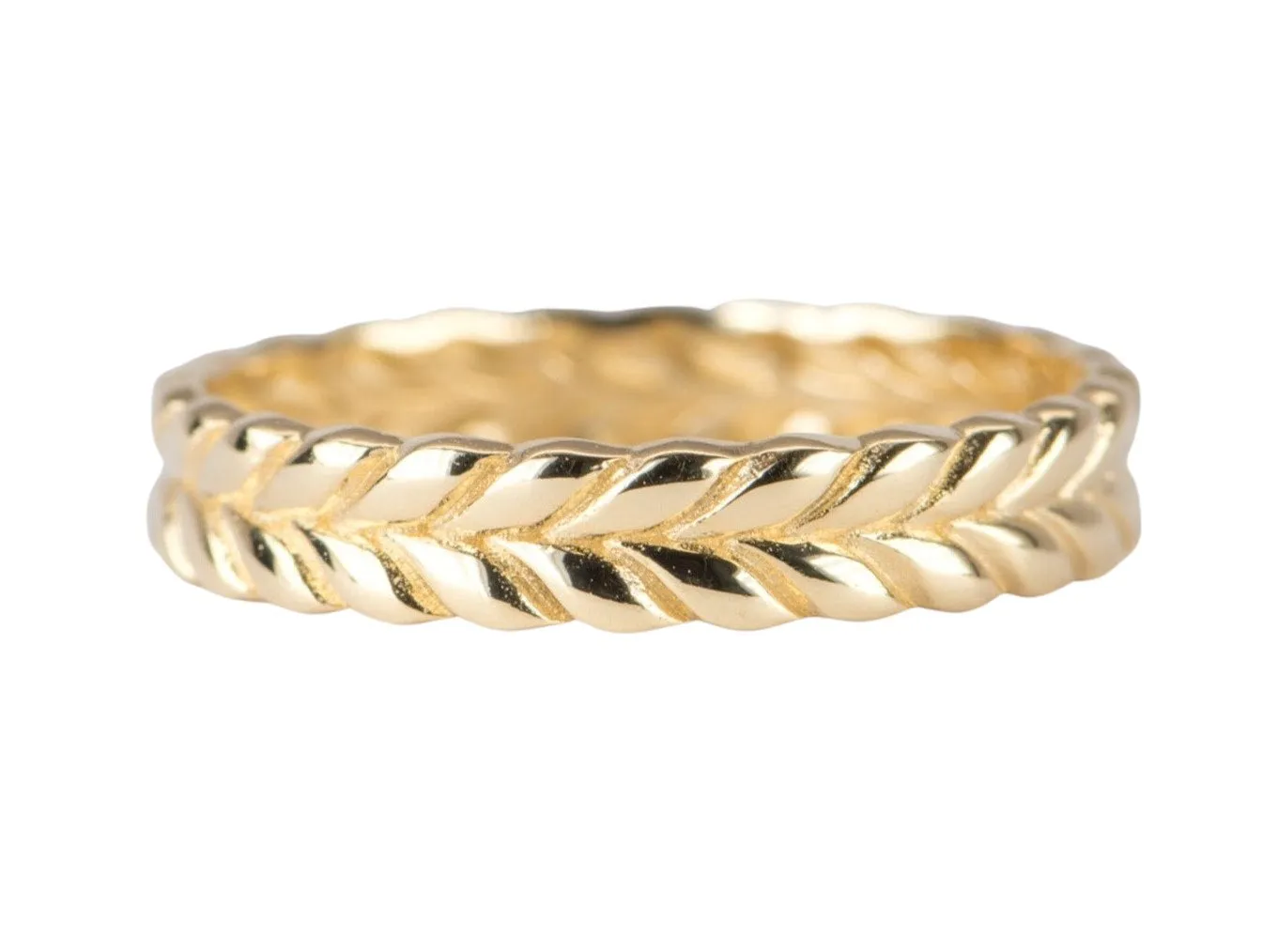 Wheat Design Full Eternity Wedding Band 18K Gold 2.47g R5057