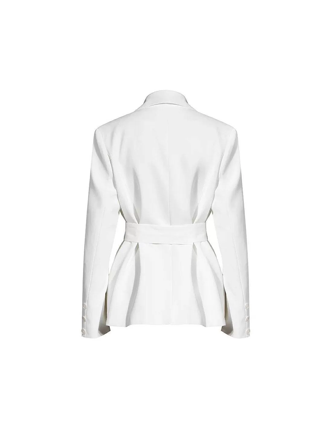 White Wide Leg Trousers And Jacket Set