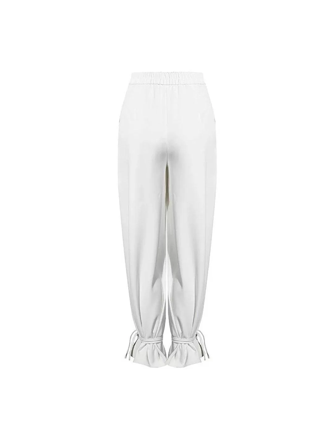 White Wide Leg Trousers And Jacket Set