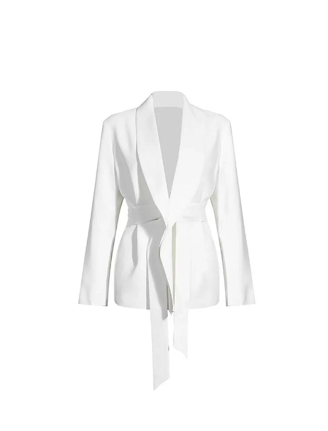 White Wide Leg Trousers And Jacket Set