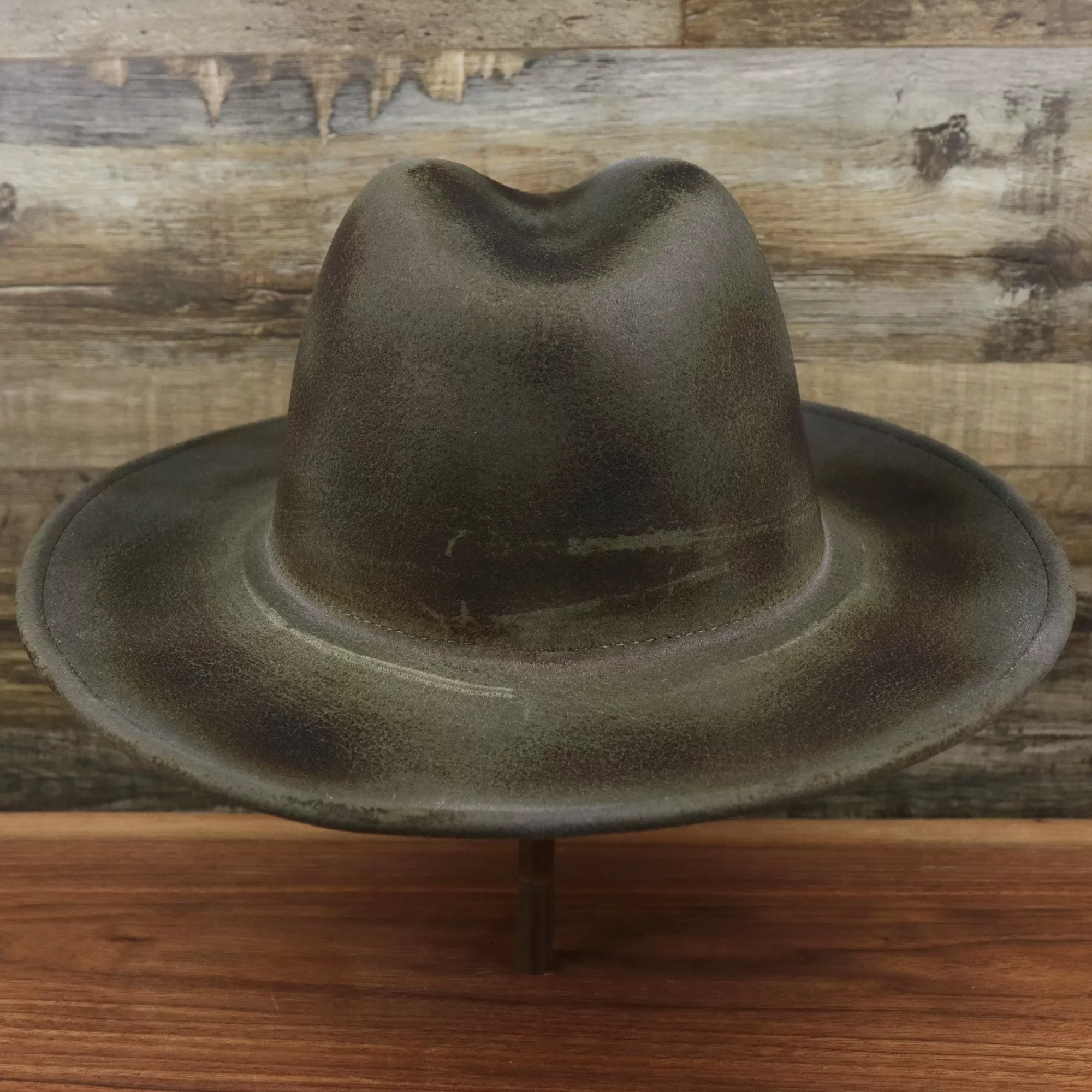 Wide Brim Ribbon Edge Chared Fedora Hat with Brown Paisley Silk Interior | Zertrue 100% Australian Wool