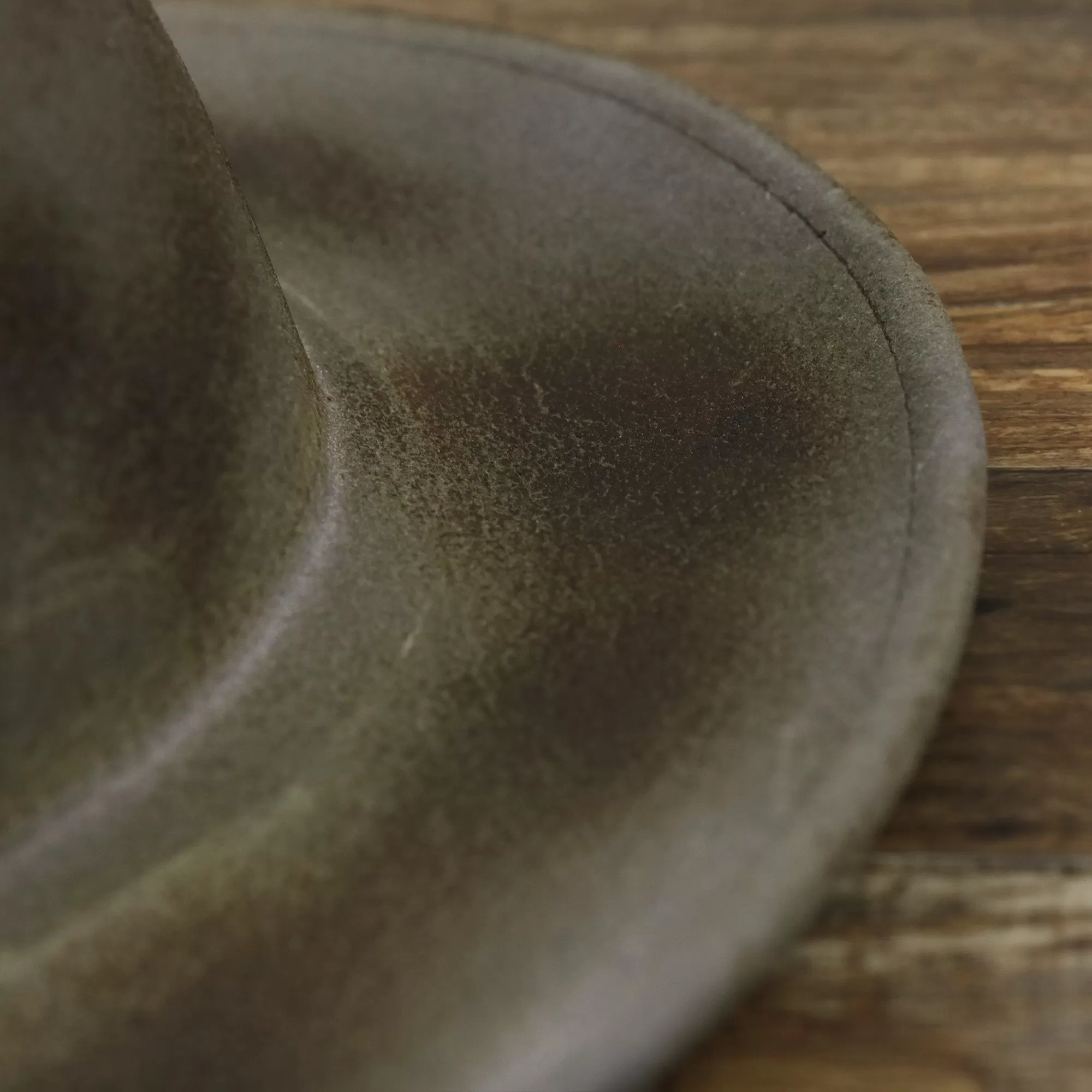 Wide Brim Ribbon Edge Chared Fedora Hat with Brown Paisley Silk Interior | Zertrue 100% Australian Wool