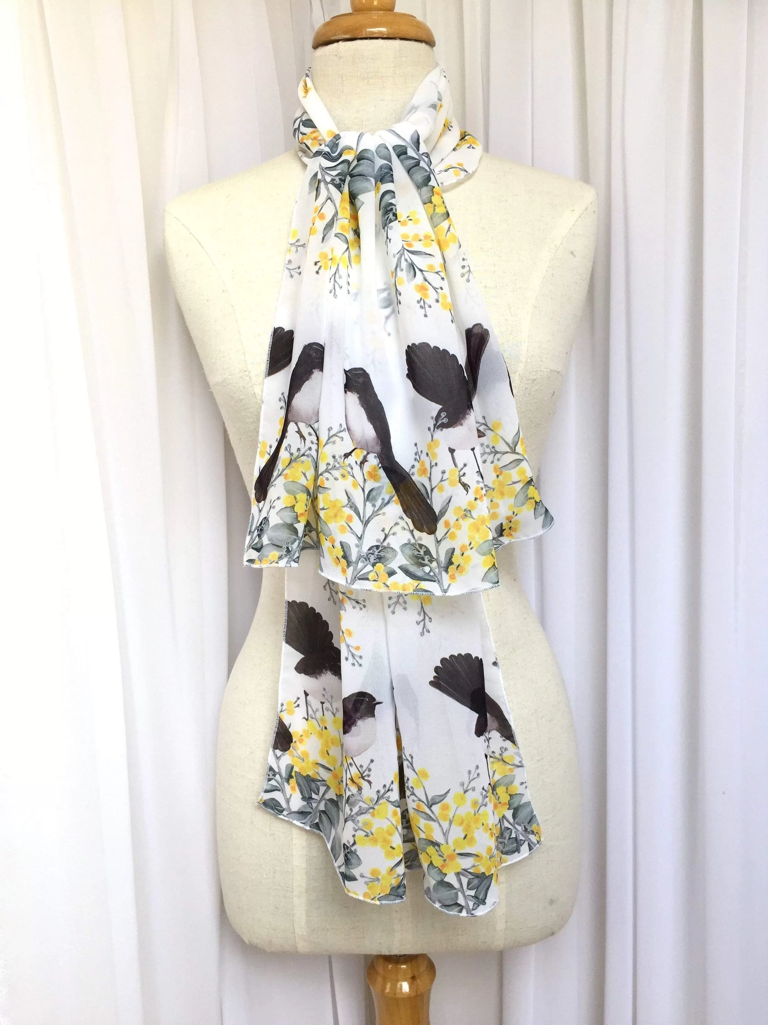 Willie Wagtail and Wattles Scarf