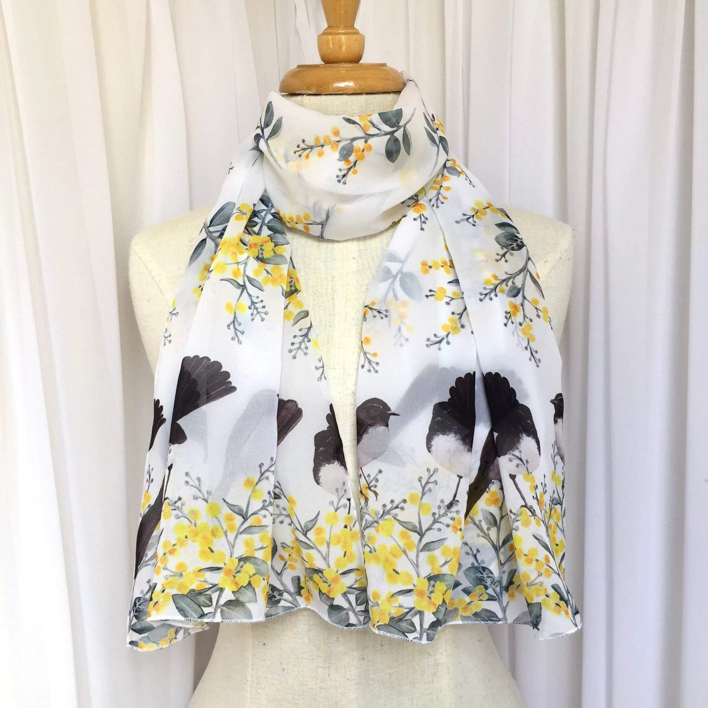 Willie Wagtail and Wattles Scarf