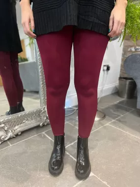 Wine Fleece Lined Leggings