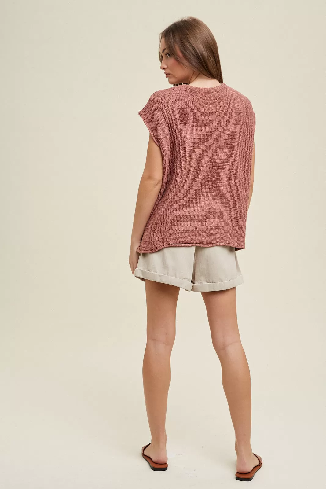 Wishlist Sweater Vest Mauve