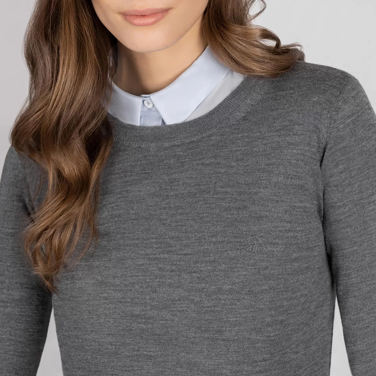 Wool Pullover Light Round Neck Women