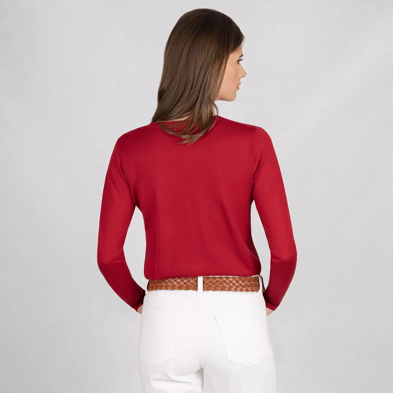 Wool Pullover Light V Neck Women