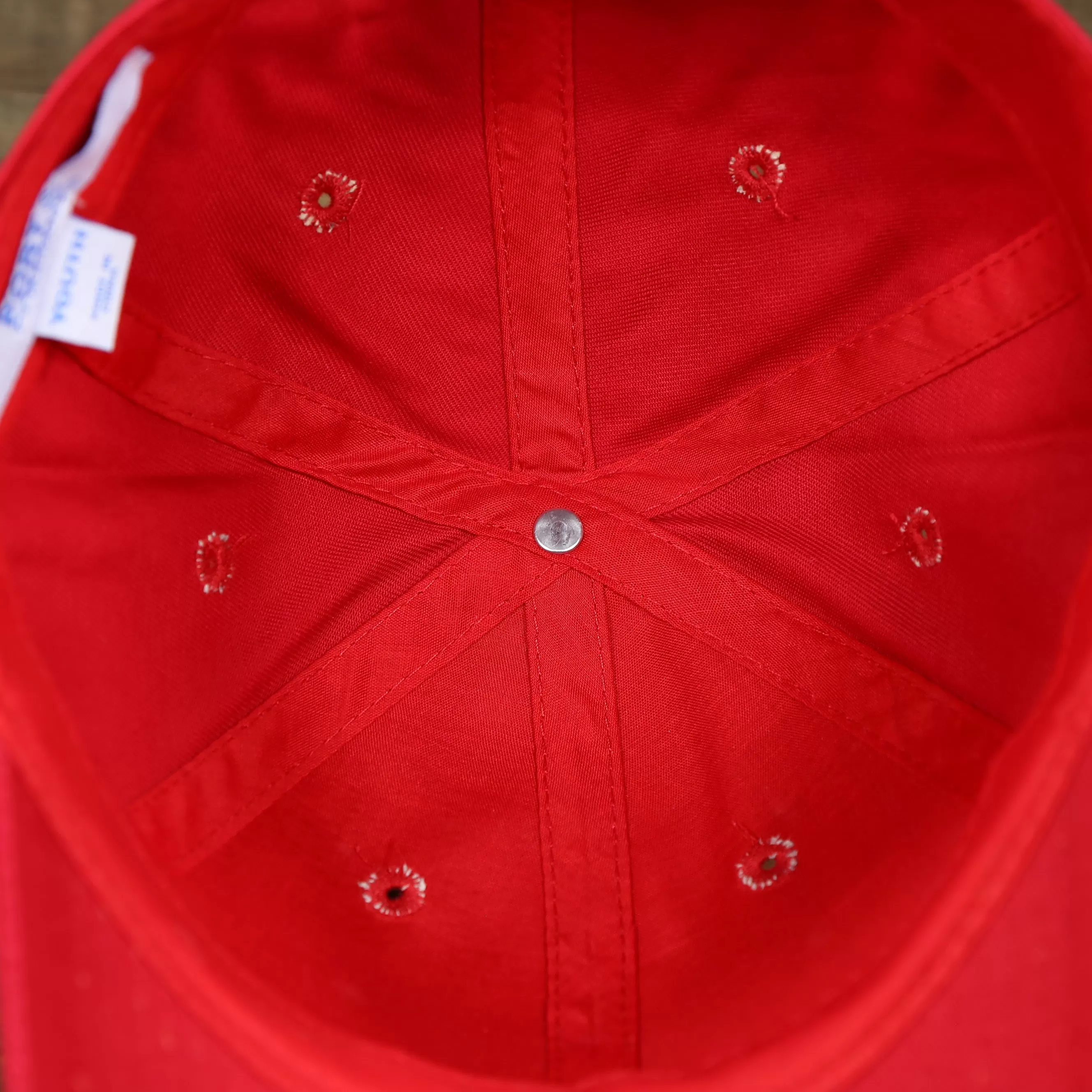 Youth Cardinal Red Flat Brim Blank Baseball Hat | Kid’s Red Dad Hat