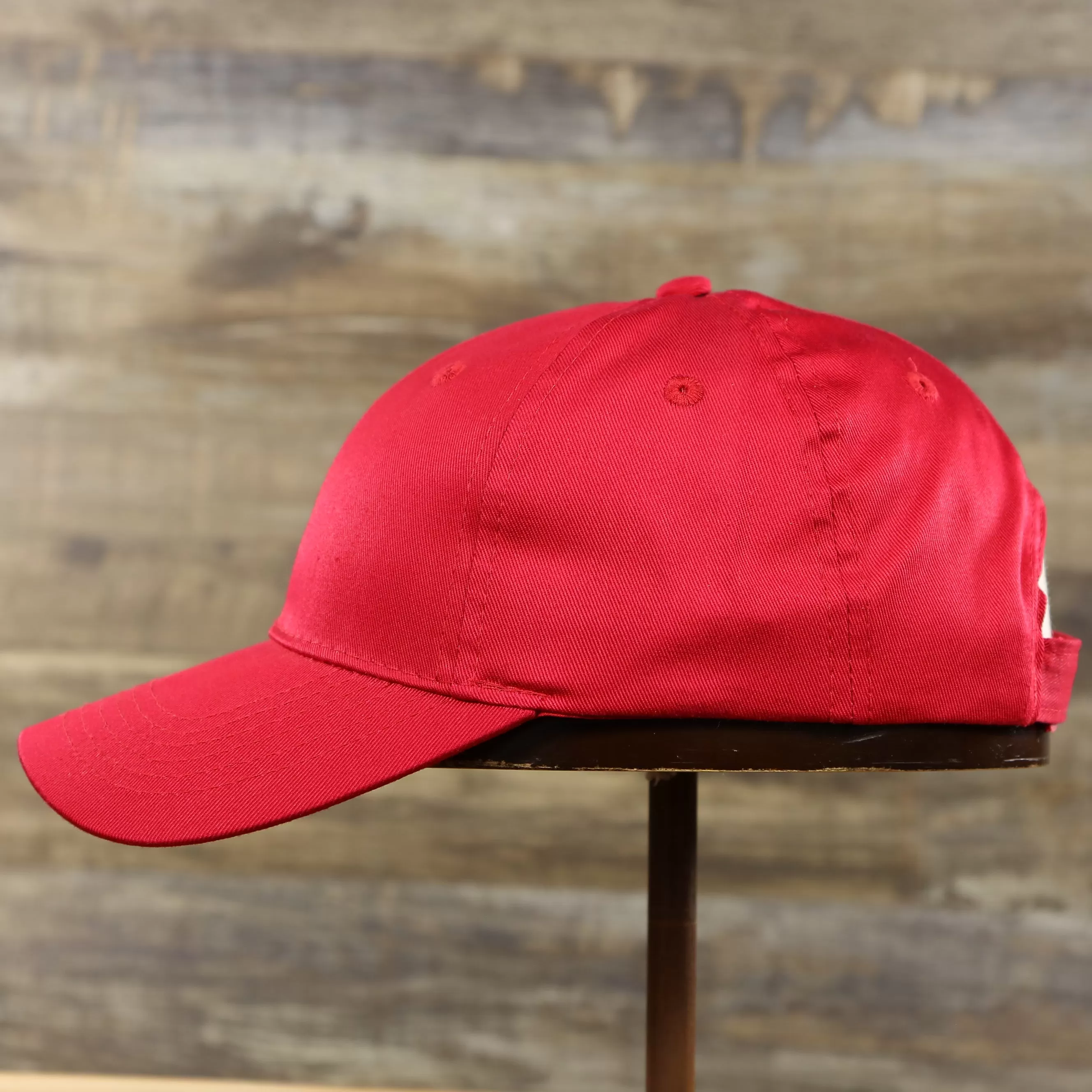 Youth Cardinal Red Flat Brim Blank Baseball Hat | Kid’s Red Dad Hat