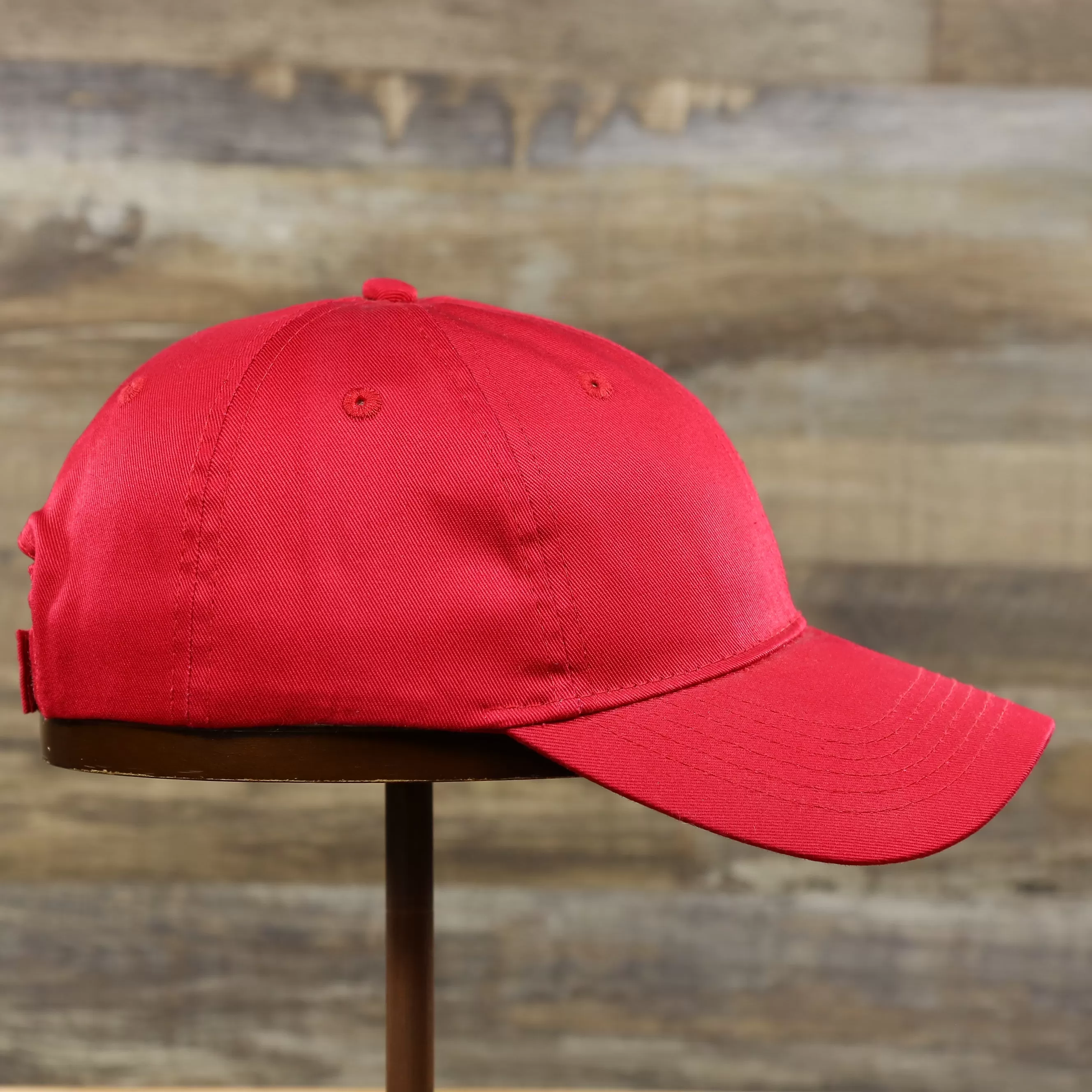 Youth Cardinal Red Flat Brim Blank Baseball Hat | Kid’s Red Dad Hat