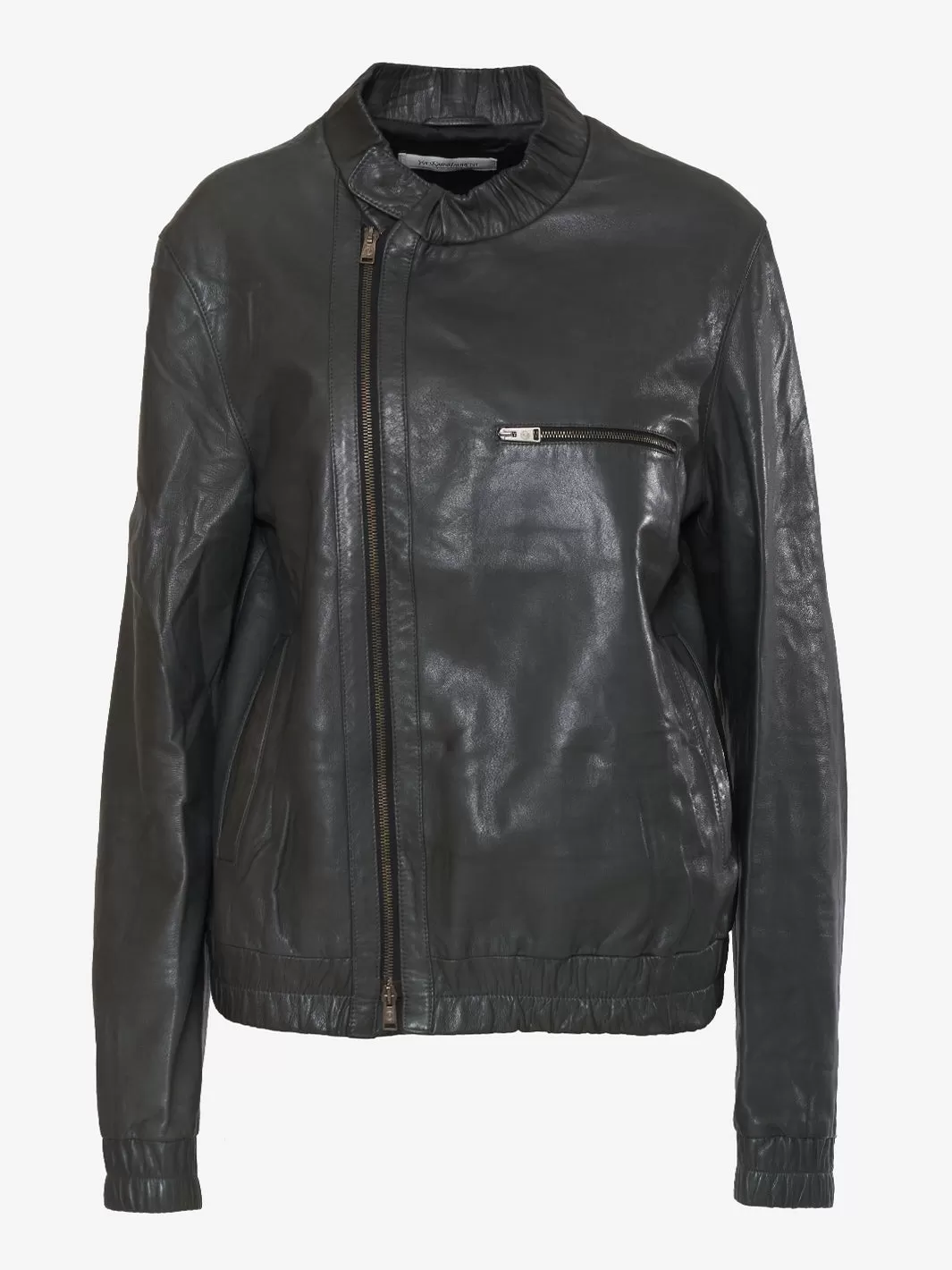 Yves Saint Laurent Green Leather Nail-like Jacket