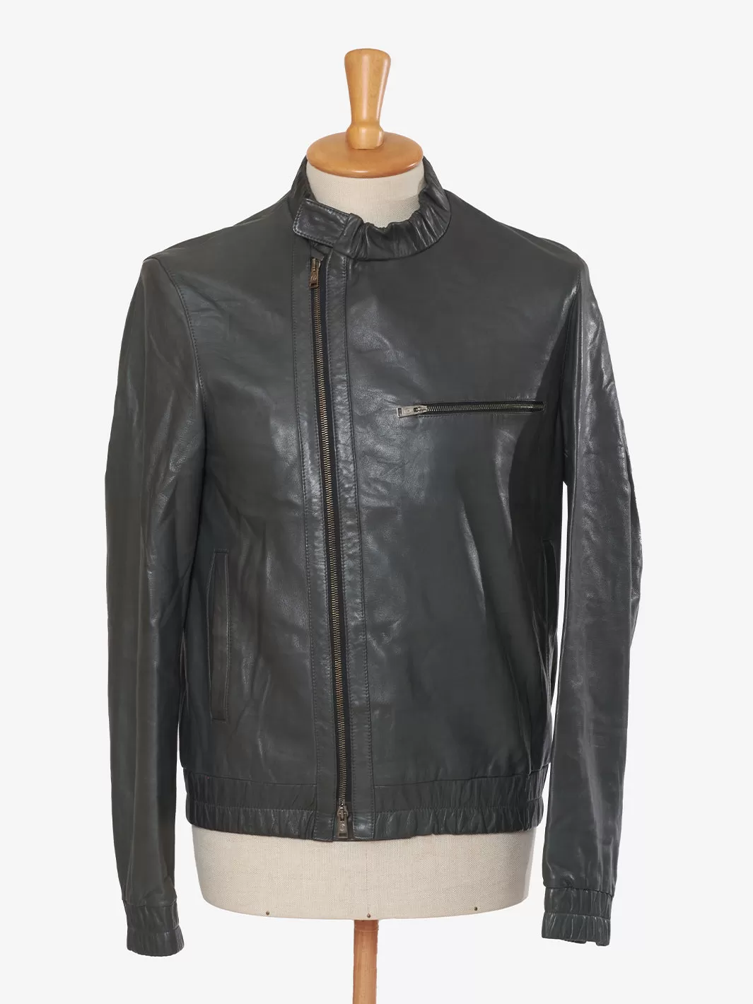 Yves Saint Laurent Green Leather Nail-like Jacket