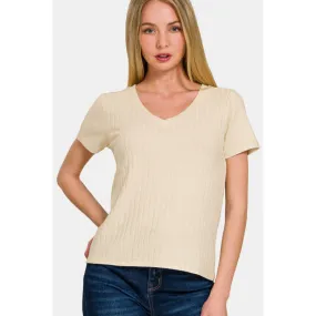 Zenana Ribbed Short Sleeve T-Shirt